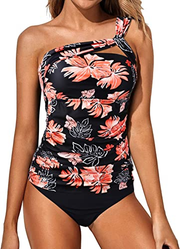 Wantonfy Traje De Baño Mujer Tankinis Swimsuit Bañador de 2 Piezas Conjuntos Bañador de Cintura Alta Push up Bikini Playa