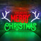 SIGNSHIP Merry Christmas Neon Sign with Red & Green Letters, Antler Light, Switch, Novelty Wall Decor for Christmas Party, Kids Room, New Year