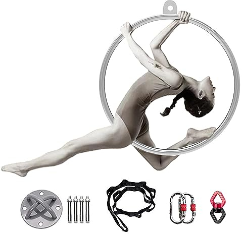 GroßEs Yoga Hoop Set Aus Metallkunst, Yoga Luftreifen Set FüR Erwachsene, TanzfitnessgeräTe Lyra Hoop Ring FüR Akrobatik, FüR Zuhause Fitnessstudio Zirkusse,A,Diameter 90cm