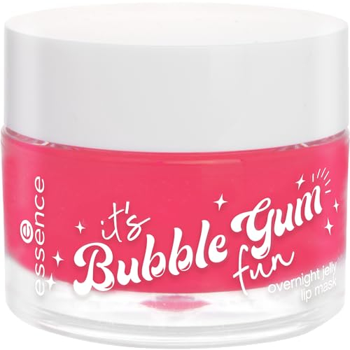 essence it's Bubble Gum fun overnight jelly lip mask, Nr. 01, Pink, feuchtigkeitsspendend, pflegend, transluzent, vegan, ohne Parabene, ohne Mikroplastikpartikel, Nanopartikel frei, 3er Pack (3x8g)