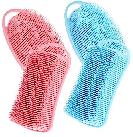 FRCOLOR 4stücke Massage-reinigungsbürste Aus Silikon Für Körper Und Haar Mit Weicher Und Harter Borstenseite Zum Einschäumen Und Massieren Geeignet Für Dusche Und Haarschutz