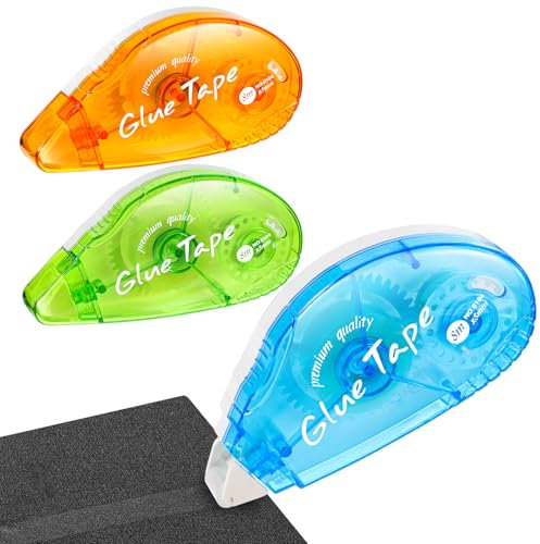 3 Stück Kleberoller, 8mm x 8m Fotokleber Doppelseitiges Klebeband Transparent Klebemaus Glue Roller für DIY Scrapbooking Umschlag Geschenkverpackung
