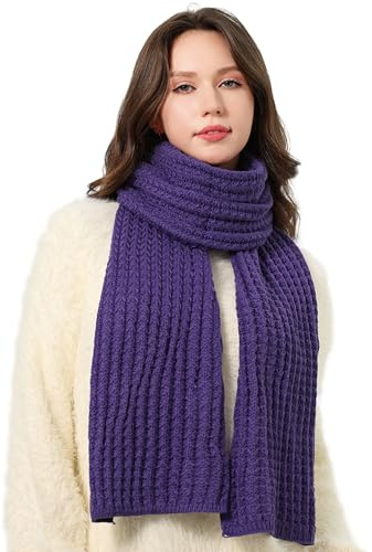 DonDon Bufanda mujer invierno larga y suave Chal - Violeta