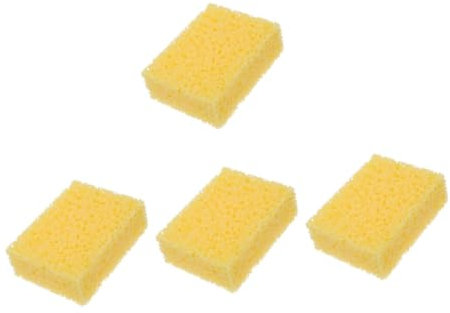 VILLCASE 4 Piezas Herramientas De Alfarería Esponjas De Artista Esponjas De Cerámica Pintor Malo Esponja De Cerámica Cuadrado Embadurnadores para Pintar Caras Círculo Escoba Yellow