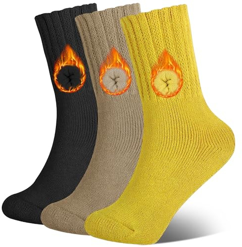 Aullwyr Calcetines Termicos Mujer 3 Pares - Invierno Calcetin Calentitos Algodón Calientes Gruesos Para Trabajo Trekking EU 35-42