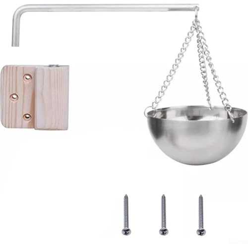 Aprilsunnyzone Stainless Steel Aroma Bowl For Sauna Use Featuring Swivel Chain For Balanced Essential Oil Evaporation And Long Lasting Construction With Wood Components
