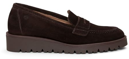 Mocasines con cuña cómodos de Piel Marrón, EU 37