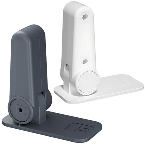 GILWUMO Set di 2 Pezzi di Serrature per Maniglie delle Porte a Prova di Bambino, Serrature di Sicurezza per Bambini e Animali Domestici, in due Colori: Grigio e Bianco