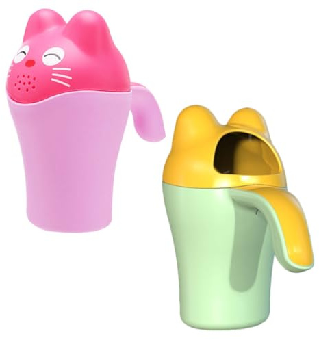 UKCOCO 2pcs Baby Bath Rinser Shampoo Rinse Cup Set for Children and Babies, Made of Pp and Tpe with Smooth Surface and No Burr, for Bath and Shower Hair Washing