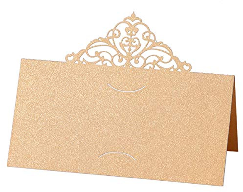 STOBOK Cartellini Segnaposto Matrimonio Oro Tagliati Eleganti Per Decorazione Tavolo Festa Compleanno 50 Pezzi Facili Da Piegare Per Eventi Speciali