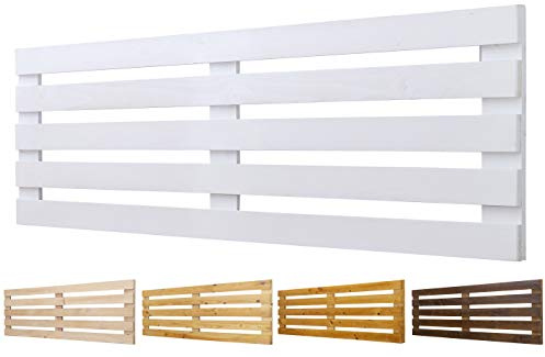 PALETS TALAVERA SL Tête de lit en Bois Massif Mod. Venecia pour Lits de 80 cm, 90 cm, 110 cm, 135 cm, 150 cm. Fixations incluses (Blanc, 160x60cm)