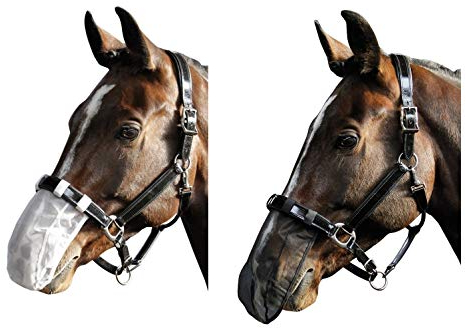 netproshop Fliegenschutznetz Nasennetz Hilfe bei Headshaking Syndrom Shetty-Full, Groesse:Cob, Farbe:Schwarz