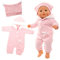 Miunana Kleidung Overall Outfits für Baby Puppen, Puppenkleidung 35-43 cm Pink