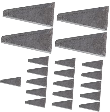 Juego de 20 cuñas de acero al carbono para reparación e instalación de hachas, herramientas prácticas de cuña de martillo para el hogar, hechas de metal con una estructura dentada