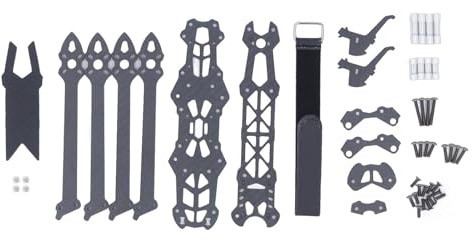 Dilwe 295 mm racing drönarram, FPV-drönarram, kolfiberdrönarram med 5 mm arm, tillbehör för quadrocopter och multirotorer (röd)