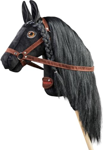 Ponnie Käpphäst Black Lady A3, hobbyhäst, hästleksak för barn, med handmålade ögon, tillverkad i en skyddad verkstad