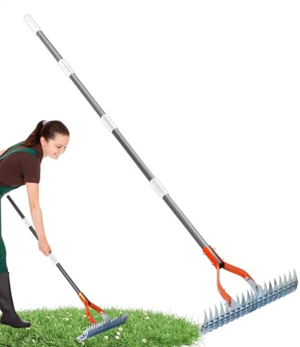 Rastrello a mano in acciaio inossidabile, Rastrello a mano da giardino - Coltivatore multiuso in acciaio inossidabile Rastrello a mano Garden,STRUMENTI DA GIARDING PORTABILE ERGONOMICO Coltivatore di