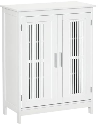 kleankin Narrow Bathroom Cabinet Adjustable Shelves 60 x 30 x 80 cm White