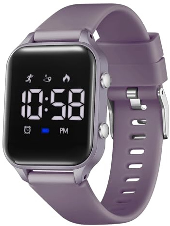 Timever Reloj Digital para niños y niñas con podómetro, Alarma, cronómetro, luz y Fecha - Reloj Deportivo sin App ni teléfono con Correa de Silicona