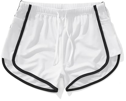 AIMPACT Gym Shorts Men 3 Inch Mesh Retro Lightweight White-L