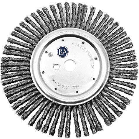 Benchmark Abrasives 12 Inch Wire Wheel Expansion Joint Cleaning, 1 Arbor 3/8 DPH Knotted Wire Wheel for Cleaning Cracks in Asphalt, Concrete Masonry, Cutting Wheel Max RPM 5,000