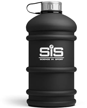 Science In Sport SIS Sports Water Bottle 2.2 Litre, Wide Mouth Drink Bottle, Matte Black Colour, 2.2 Litre (Design May Vary)