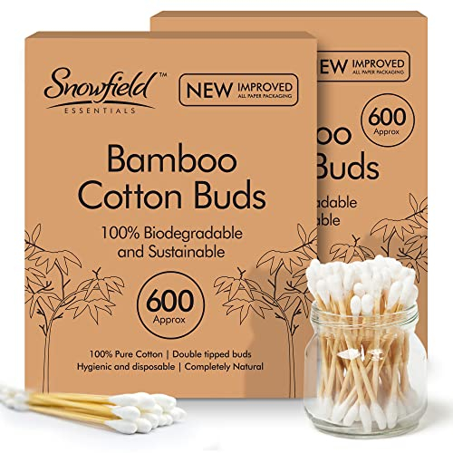 1200 bastoncini di cotone di bambù, biodegradabili,cotton fioc,cotton fioc per la pulizia delle orecchie,cotton fioc per l'applicazione di trucco,cotton fioc per tamponi di cotone