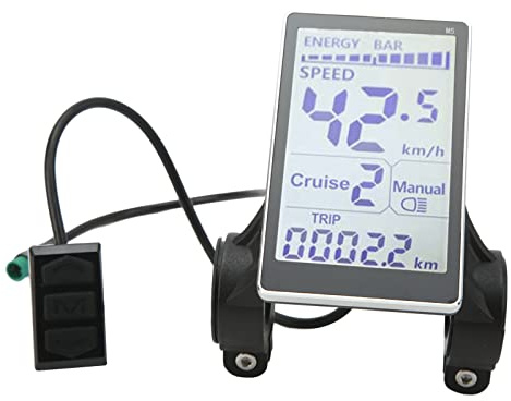 Misuratore per elettrico scootere M5, display LCD, 5 pin, 24-60 V, impermeabile, universale, contachilometri per bici elettriche da 31,8 mm