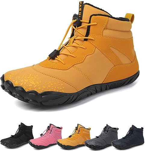 Chaussures pieds nus d'hiver, chaussures pieds nus d'extérieur pour hommes et femmes automne hiver, imperméables, chaussures pieds nus Barefoot Shoes (jaune, 40)