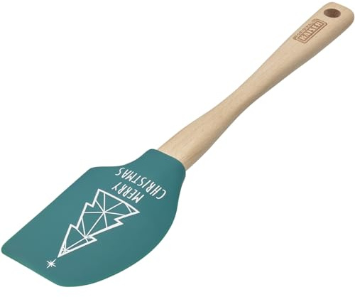 KAISER 2300662190 100%, Manico in Legno, Resistente al Calore, Silicone, Raschietto per Pasta Natalizia, Verde