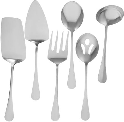 MUCKLILY Juego Cubiertos Para Servir Acero Inoxidable Set Utensilios Cocina Ergonomicos Para Picnic Camping Reuniones Familiares