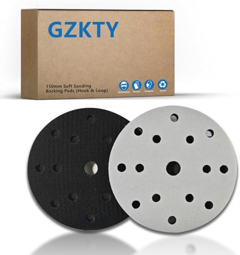 GZKTY 6 pezzi 150 mm 15 fori in spugna Interface Pad, pad in schiuma, tampone morbido per levigatrice orbitale, cuscinetti di ricambio per carta vetrata da 150 mm