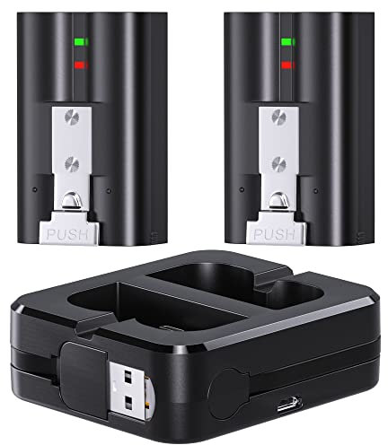 Jsoprtvr - 3.65V 6040mAh 2 Pack V4 Batterien und Ladestation für Ring Video Doorbell 2/3/3+/4, Stick Up Cam, Spotlight Camcorder akku