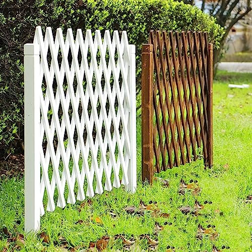 Valla decorativa de madera para jardín, celosía, divisor de enrejado para terraza, césped, valla telescópica para mascotas para uso en exteriores