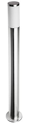 JungesLicht Außenlampe Edelstahl Sockelleuchte 100cm, Ø76mm, E27 Fassung/Sockel, IP54 Wetterfest, 230Volt Aussenleuchte, integrierte Kabelbox, Pollerleuchte, Gartenbeleuchtung