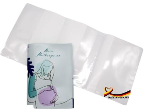 Mutterpasshülle 3-tlg transparent – Olanmarp Schutzhülle für den deutschen Mutterpass MKP Weichfolie mit Einstecktaschen - Praktisch & schön für werdende Mamas - mit Extrafach (2 Stück)