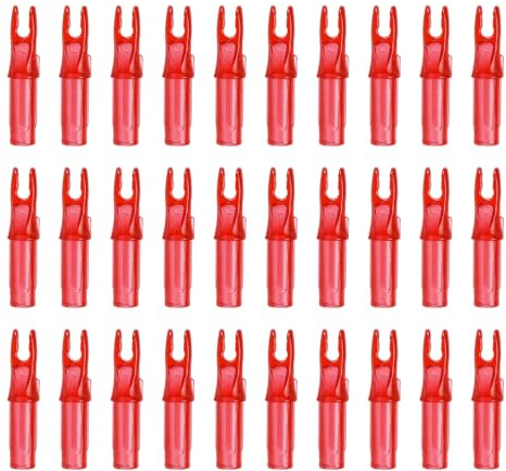 PATIKIL Archery Arrows Nocks 6.2mm, 30 Pezzi Inserti di Plastica per Coda di Freccia Sostitutiva per Caccia Tiro con Arco Composto Ricurvo, Trasparente Rosso