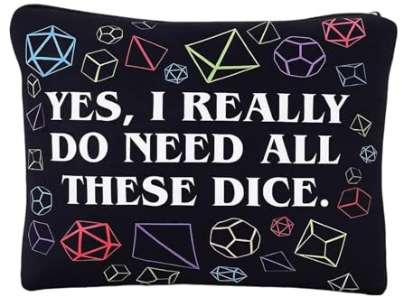 MXHBSTP Dice Bag, DND Dice Bag, DND Dice Storage Bag for Game Accessories, Compact Black Pouch for Tabletop Gaming, 21 X 15 Cm