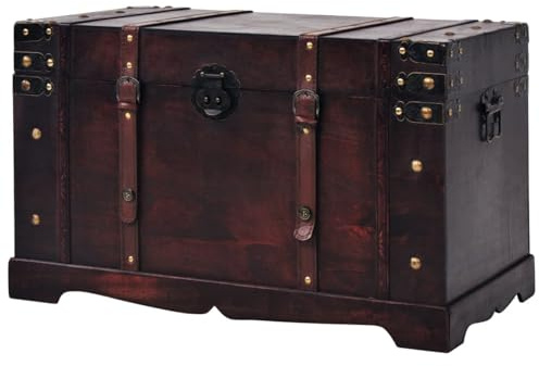 Gecheer Baule del Tesoro, Vintage, Legno, 66x38x40 cm, per Giardino, Casa