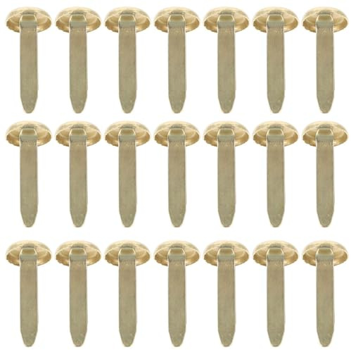 Tofficu Kleiner Metallklammern Runde Brads 100 Stück Goldfarbene Ziernieten für Scrapbooking Selbstgemacht Basteln Kinder Bastelmaterial Metallbefestigungen für Handarbeiten