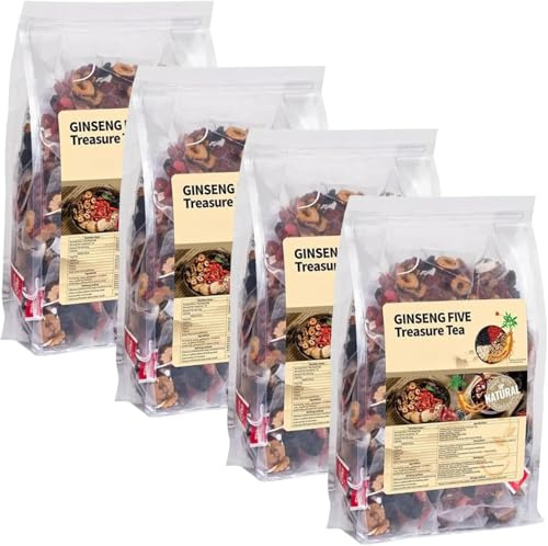 Ginseng Six Treasure Tea, 25/50/75/100 förpackningar, örtte med ginseng och mullbär, 7 värdefulla ingredienser, för kvinnor och män,4 pack (100pcs)