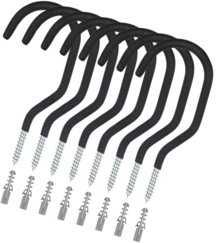 HOMSFOU 8pcs Bike Wall Mount Hanger, Carbon Steel Bicycle Hook