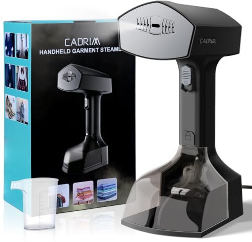 Cadrim Plancha de Vapor Vertical Plancha Ropa Vertical 2000W 3 Niveles Vapor Ajustables 15s Calentamiento Rápido Modo Colgar y Planchar Plano 350ml Agua Aluminio Cerámico Para Oficina Casa Viaje(Negro