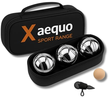 GRENADINE BOUTIQUE Boule De Petanque - Set Complet 3 Boules Acier Chrome avec Cochonnets Bois Et Mesureurs - Sacoche Pétanque Incluse - Jeu De Boules Petanque Extérieur Et Intérieur