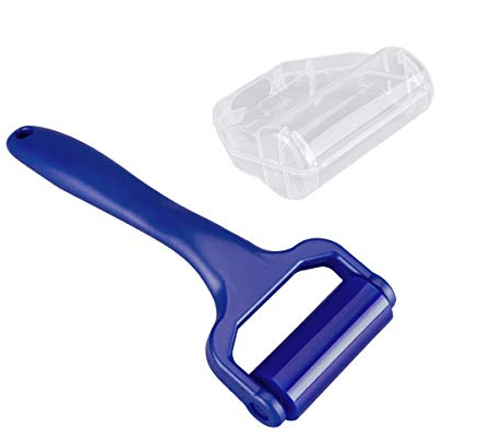 kwmobile Rullo per giradischi pulisci vinile - in silicone riutilizzabile privo di liquidi agenti chimici con manico dischi accessori LP con custodia