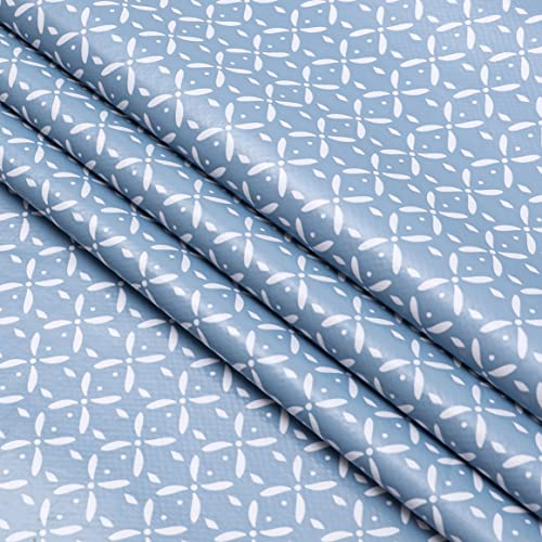 Home Direct Large Rectangular Oilcloth PVC Wipe Clean Tablecloth 140cm x 240cm 55x94 Dot Blue Grey