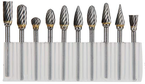 Juego de 10 fresas de metal duro con revestimiento de titanio, fresas de cabeza de fresa, fresa y fresa
