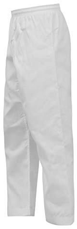 ULTIMATE FIGHT GEAR UFG Essential Karate Pants Cotton & Polyester Blended - Kids Adults Unisex (White, 2)