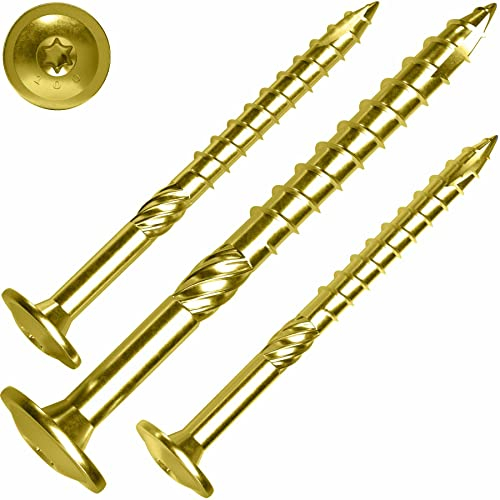 Tellerkopfschraube 6x160 mm – 100 Stück, gelb verzinkt, TX 30, Cut-Spitze, Reibteil, ETA | SCREW REBEL