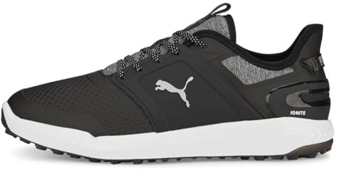 PUMA Golf Mens Ignite Elevate Golf Shoes - Black/Silver - UK 8